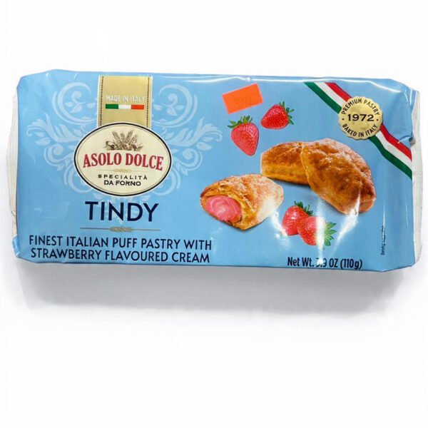 ASOLO DOLCE TINDY FINEST ITALIAN PUFF PASTRY WITH STRAWBERRY FLAVORED CREAM